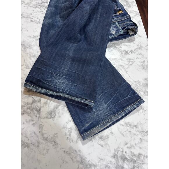 Mek Denim USA Oakaca Bootcut Jeans 28x34 Distressed Grunge Low Rise Boho Western - Picture 10 of 10